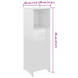 3 Piece Bathroom Furniture Set High Gloss White Engineered Wood - Extra Image