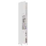 3 Piece Bathroom Furniture Set White Engineered Wood - Low Angle