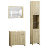 3 Piece Bathroom Furniture Set Sonoma Oak Engineered Wood