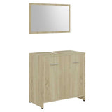 3 Piece Bathroom Furniture Set Sonoma Oak Engineered Wood - Top-Down View