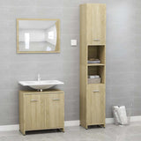 3 Piece Bathroom Furniture Set Sonoma Oak Engineered Wood