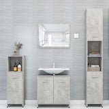3 Piece Bathroom Furniture Set Concrete Grey Engineered Wood - Side View