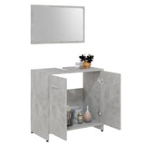 3 Piece Bathroom Furniture Set Concrete Grey Engineered Wood