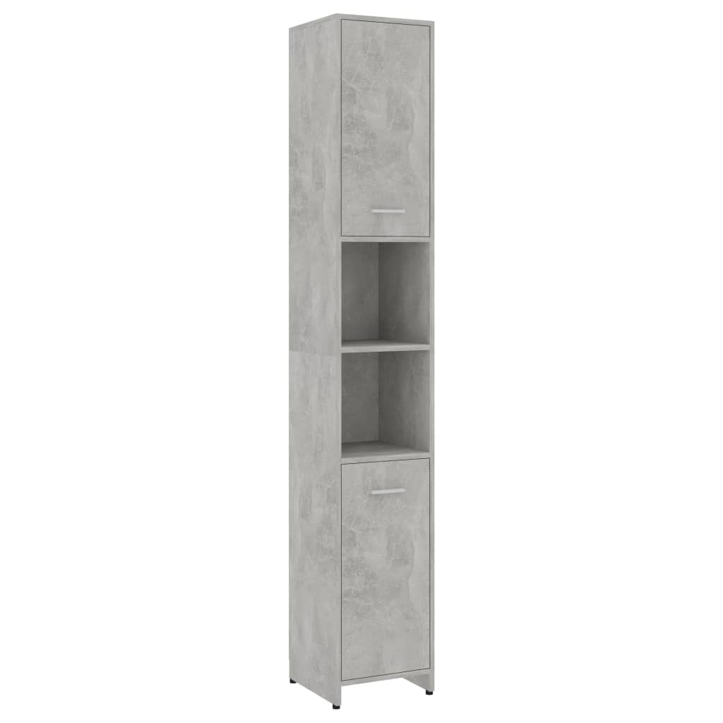 3 Piece Bathroom Furniture Set Concrete Grey Engineered Wood