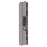 3 Piece Bathroom Furniture Set Concrete Grey Engineered Wood - Low Angle