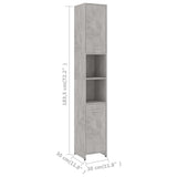 3 Piece Bathroom Furniture Set Concrete Grey Engineered Wood - Extra Image