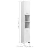 3 Piece Bathroom Furniture Set High Gloss White Engineered Wood