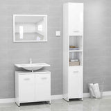 3 Piece Bathroom Furniture Set High Gloss White Engineered Wood