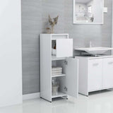 3 Piece Bathroom Furniture Set White Engineered Wood - Close-Up Angle