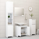3 Piece Bathroom Furniture Set White Engineered Wood - Top-Down View