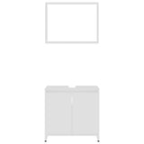 3 Piece Bathroom Furniture Set White Engineered Wood
