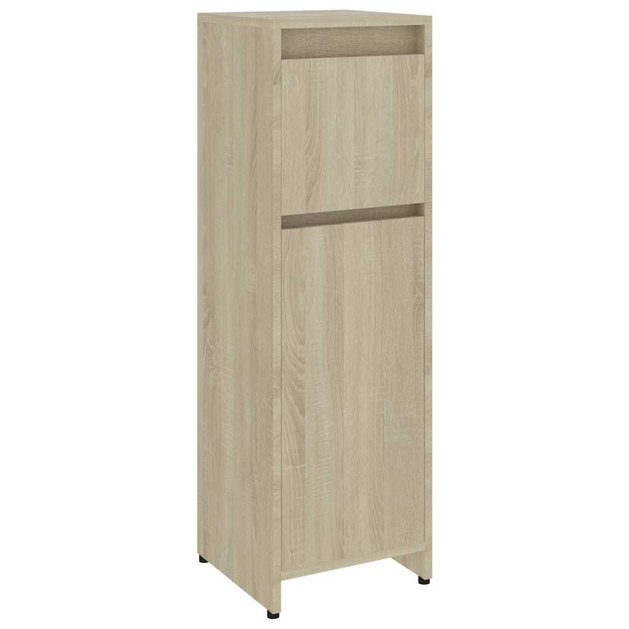 3 Piece Bathroom Furniture Set Sonoma Oak Engineered Wood