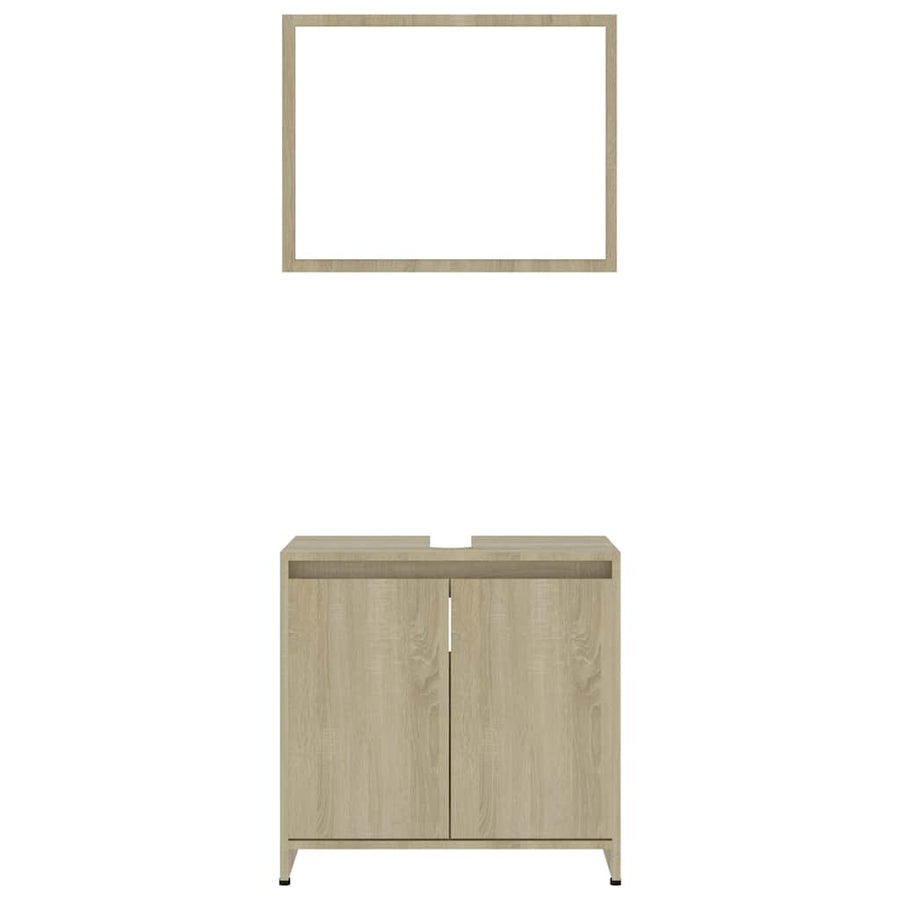 3 Piece Bathroom Furniture Set Sonoma Oak Engineered Wood
