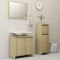 3 Piece Bathroom Furniture Set Sonoma Oak Engineered Wood
