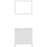 3 Piece Bathroom Furniture Set White Engineered Wood
