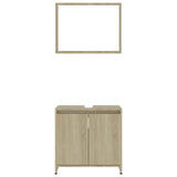 3 Piece Bathroom Furniture Set Sonoma Oak Engineered Wood - Extra Image
