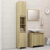 3 Piece Bathroom Furniture Set Sonoma Oak Engineered Wood