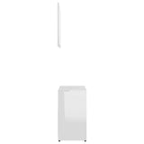 3 Piece Bathroom Furniture Set High Gloss White Engineered Wood - Extra Image