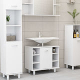 3 Piece Bathroom Furniture Set White Engineered Wood - Extra Image