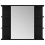 3 Piece Bathroom Furniture Set Black Engineered Wood - Rear View