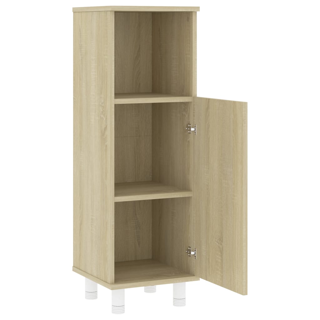 3 Piece Bathroom Furniture Set Sonoma Oak Engineered Wood