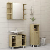 3 Piece Bathroom Furniture Set Sonoma Oak Engineered Wood