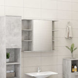 3 Piece Bathroom Furniture Set Concrete Grey Engineered Wood - Top-Down View
