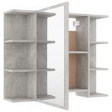 3 Piece Bathroom Furniture Set Concrete Grey Engineered Wood - Rear View