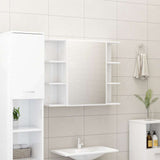 3 Piece Bathroom Furniture Set High Gloss White Engineered Wood