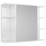 3 Piece Bathroom Furniture Set High Gloss White Engineered Wood