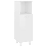 3 Piece Bathroom Furniture Set High Gloss White Engineered Wood - Low Angle