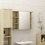 3 Piece Bathroom Furniture Set Sonoma Oak Engineered Wood - Top-Down View