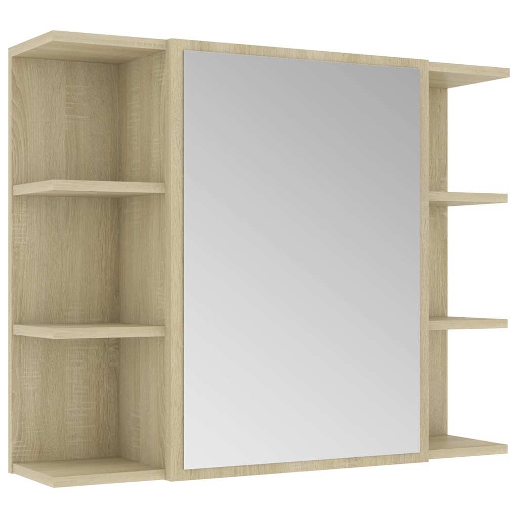 3 Piece Bathroom Furniture Set Sonoma Oak Engineered Wood