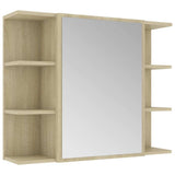 3 Piece Bathroom Furniture Set Sonoma Oak Engineered Wood - Rear View