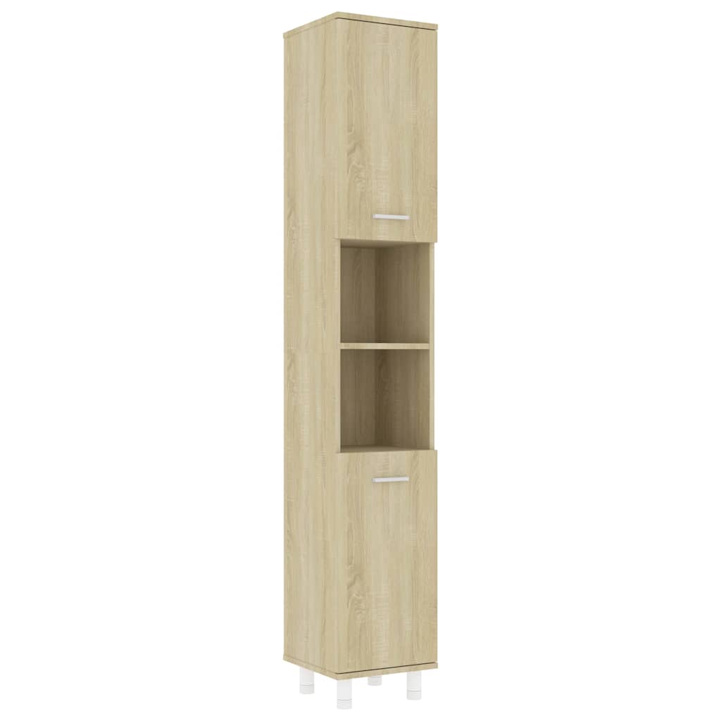 3 Piece Bathroom Furniture Set Sonoma Oak Engineered Wood
