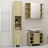 3 Piece Bathroom Furniture Set Sonoma Oak Engineered Wood