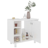 3 Piece Bathroom Furniture Set High Gloss White Engineered Wood