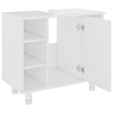 3 Piece Bathroom Furniture Set High Gloss White Engineered Wood
