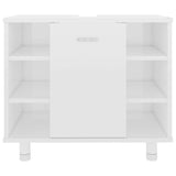 3 Piece Bathroom Furniture Set High Gloss White Engineered Wood