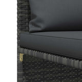 Sectional Corner Sofa with Cushions Grey Poly Rattan