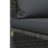 Sectional Middle Sofa with Cushions Grey Poly Rattan - Close-Up Angle