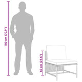 Sectional Middle Sofa with Cushions Grey Poly Rattan - Extra Image