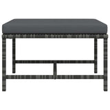 Sectional Footrest with Cushion Grey Poly Rattan
