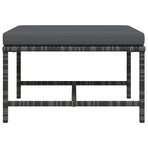 Sectional Footrest with Cushion Grey Poly Rattan
