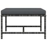Sectional Footrest with Cushion Grey Poly Rattan - 45-Degree Angle