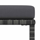 Sectional Footrest with Cushion Grey Poly Rattan