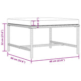 Sectional Footrest with Cushion Grey Poly Rattan