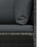 Garden Sofa with Cushions Grey Poly Rattan