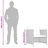 Garden Sofa with Cushions Grey Poly Rattan - Extra Image