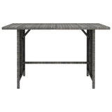 Garden Dining Table Grey 110x70x65 cm Poly Rattan - Front View